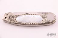 Button Lock #80 - MOP and Engraved by Stewart