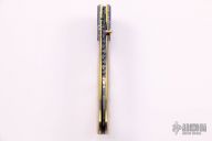 Damascus and Pearl Linerlock w/ Gold Pins