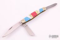 3-Blade Slipjoint - Turquoise and MOP