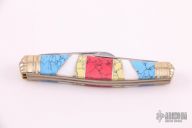 3-Blade Slipjoint - Turquoise and MOP