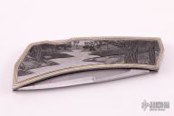 Engraved Damascus Lockback
