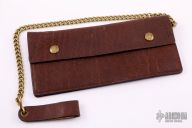Brown Leather Wallet w/ Chain