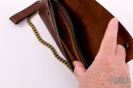 Brown Leather Wallet w/ Chain