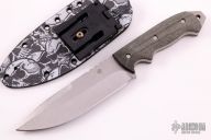 Spear Point Figher - Black Canvas Micarta