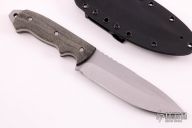 Spear Point Figher - Black Canvas Micarta
