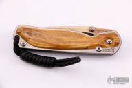 Small Sebenza w/ Box Elder Inlay and Bronze Damascus - 2000 Edition