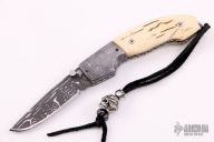 Damascus and Mammoth Ivory Assisted Lockback