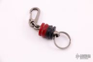 Red/Black G-10 and Titanium Keychain 