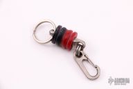 Red/Black G-10 and Titanium Keychain 