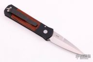 Godson 706-C - Black Handle w/ Cocobolo Inlays / Satin Blade / Plain Edge