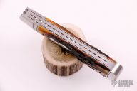 Large 2-Blade Trapper - Damascus and Stag