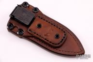Brown leather sheath with Ulti-Clip For Reaver by RMJ