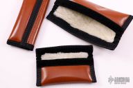 Bill's Custom Cases "No Tags" - Set of Three - Brown Kid Skin w/ White Shearling Lining