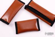 Bill's Custom Cases "No Tags" - Set of Three - Brown Kid Skin w/ White Shearling Lining