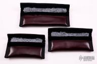 Bill's Custom Cases "No Tags" - Set of Three - Burgundy Kid Skin w/ Grey Stuff Lining