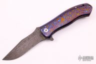 Deluge 4.0 Framelock Flipper #16 - Timascus and Damascus