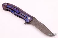 Deluge 4.0 Framelock Flipper #16 - Timascus and Damascus