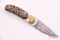 Paul Pocket Knife - Damascus and Stone