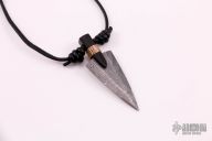 Damascus Arrowhead Necklace - Gold Wire and Sapphire