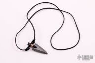 Damascus Arrowhead Necklace - Gold Wire and Sapphire