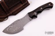 Damascus WSK - Black Linen and Natural Burlap Micarta