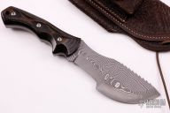 Damascus WSK - Black Linen and Natural Burlap Micarta