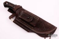 Damascus WSK - Black Linen and Natural Burlap Micarta