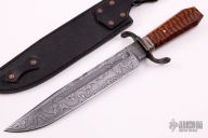 Coffin Handled Bowie - Damascus and Snakewood