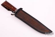 Coffin Handled Bowie - Damascus and Snakewood