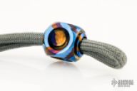 Timascus Mokuti EDC Handmade para-cord lanyard bead, Cube finish