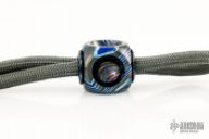 Timascus Zircuti Handmade EDC para-cord lanyard bead, Cube finish