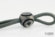Titanium EDC Handmade para-cord lanyard bead, Fingerprint finish