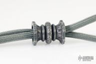 Titanium EDC Handmade para-cord lanyard bead, Crater Amphora finish