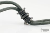 Titanium EDC Handmade para-cord lanyard bead, Crater Amphora finish