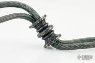 Titanium EDC Handmade para-cord lanyard bead, Crater Amphora finish