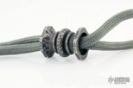 Titanium EDC Handmade para-cord lanyard bead, Crater Amphora finish