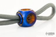 Titanium EDC Handmade para-cord lanyard bead, Spikey Cube finish
