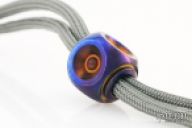 Titanium EDC Handmade para-cord lanyard bead, Spikey Cube finish