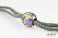 Titanium EDC Handmade para-cord lanyard bead, Apple finish