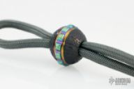 Titanium EDC Handmade para-cord lanyard bead, Saturn finish