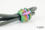 Titanium EDC Handmade para-cord lanyard bead, Green Apple finish