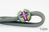 Titanium EDC Handmade para-cord lanyard bead, Green Apple finish