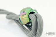 Titanium EDC Handmade para-cord lanyard bead, Green Apple finish