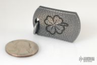 Titanium Handmade Keychain, Dogtag, quarterfoil / 13