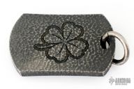 Titanium Handmade Keychain, Dogtag, quarterfoil / 13