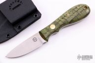 K-70 Black Widow Drop Point - Green Curly Oak