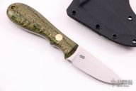 K-70 Black Widow Drop Point - Green Curly Oak