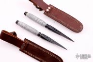 Set of Damascus Triangle Daggers