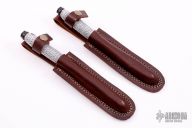 Set of Damascus Triangle Daggers