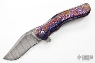 Timascus/Damascus Framelock Flipper
